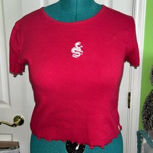 Red Dragon Embroidered Women's Top